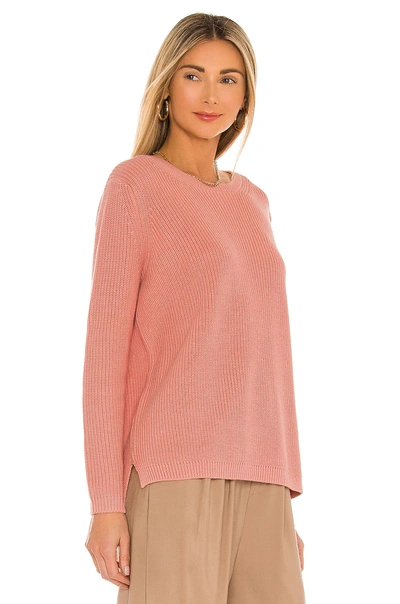 Shop 525 Emma Crewneck Shaker Sweater In Pink Sand