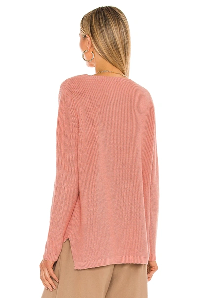 Shop 525 Emma Crewneck Shaker Sweater In Pink Sand