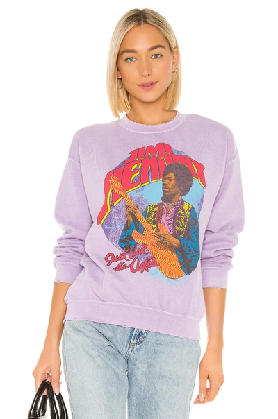 Shop Madeworn Jimi Hendrix Just Ask The Axis Crew Fleece In Lilac