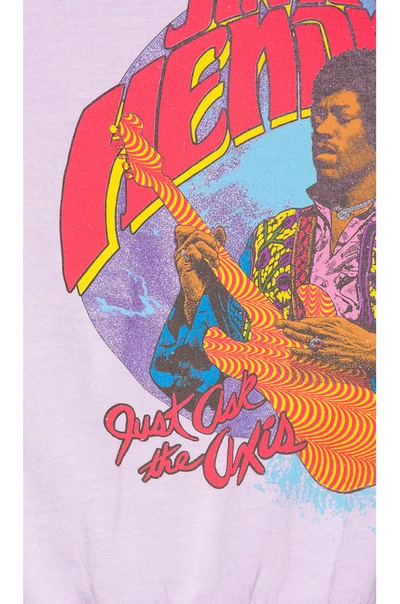 Shop Madeworn Jimi Hendrix Just Ask The Axis Crew Fleece In Lilac