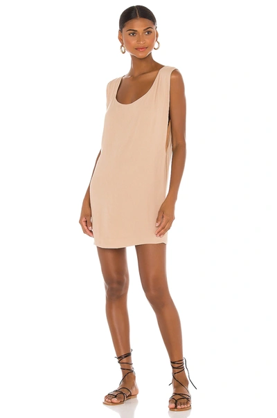 Shop Indah Pella Plunge Mini Dress In Nude