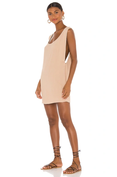 Shop Indah Pella Plunge Mini Dress In Nude