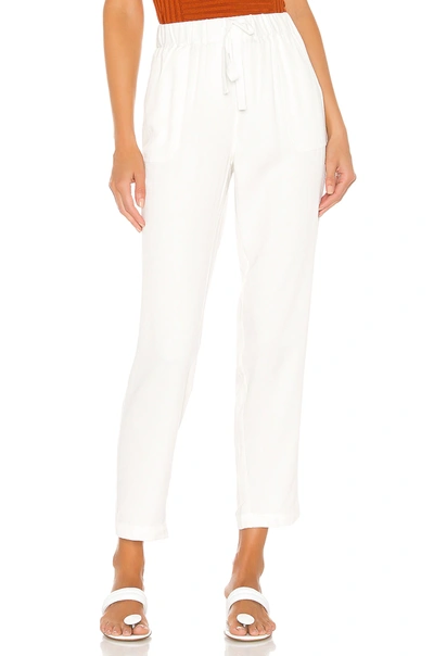 Shop Bobi Black Rayon Twill Pant In Ivory