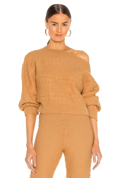 Shop Lovers & Friends Missy Off Shoulder Sweater In Camel