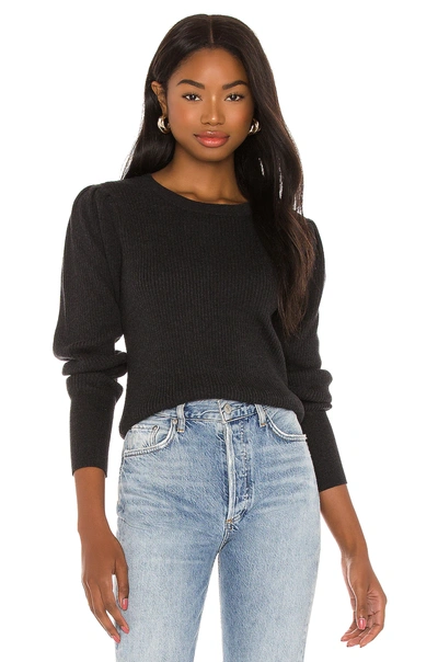 Shop Bobi Black Fine Cotton Sweater In Heather Black