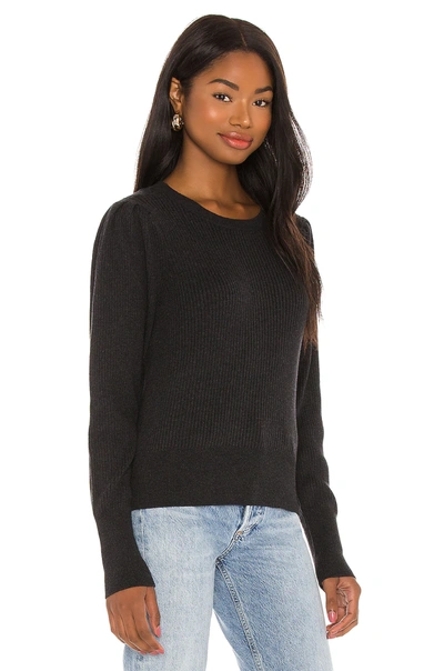 Shop Bobi Black Fine Cotton Sweater In Heather Black