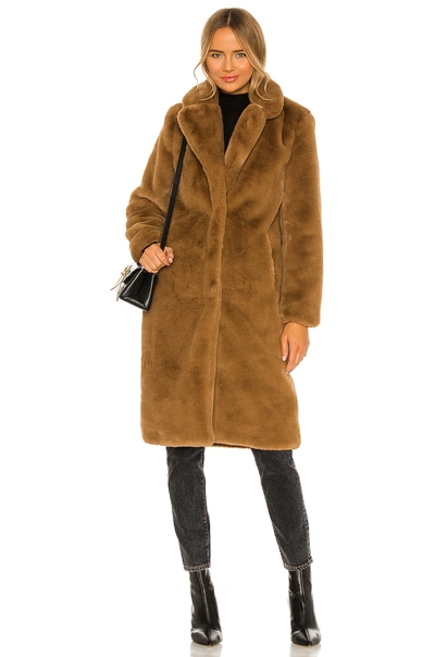 Shop Apparis Siena Faux Fur Coat In Camel