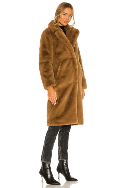 Shop Apparis Siena Faux Fur Coat In Camel
