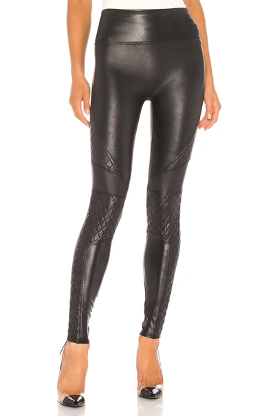 Shop Spanx Quilted Faux Leather Legging In Very Black