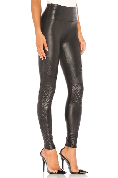 Spanx Faux-leather Mid-rise Leggings In Very Black