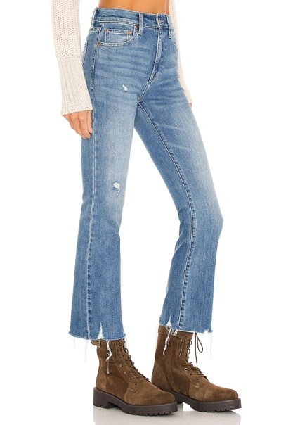 Pistola Distressed High Waist Bitten Raw Hem Bootcut Jeans In Zuma