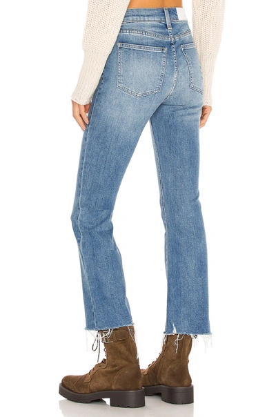 Pistola Distressed High Waist Bitten Raw Hem Bootcut Jeans In Zuma