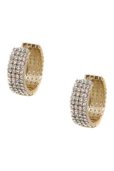 Shop Ettika Pavé Crystal Huggie Hoop Earrings In Gold