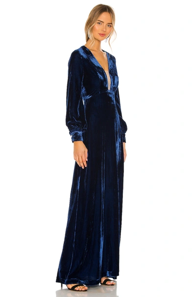 Shop Sau Lee Regina Gown In Prussian Blue