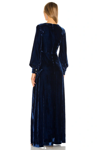 Shop Sau Lee Regina Gown In Prussian Blue