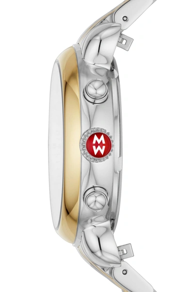 Shop Michele Csx Diamond Embellished Bracelet Watch, 38mm In White