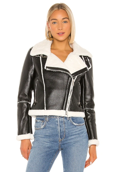 Superdown Genna Zip Up Jacket In Black & White