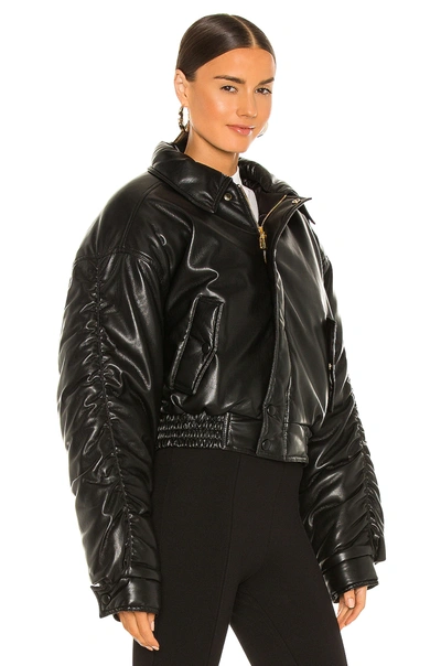 Shop Nanushka Aida Vegan Leather Bomber In Black
