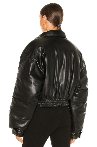 Shop Nanushka Aida Vegan Leather Bomber In Black