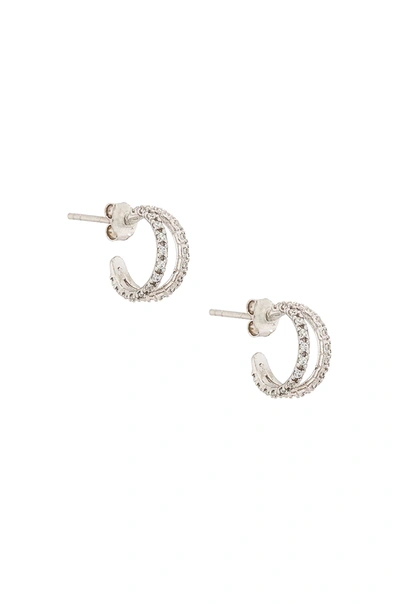 Shop Natalie B Jewelry Nysa Hoops Earring In Silver