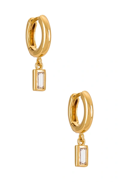 Shop Joy Dravecky Jewelry Lola Drop Huggie Earrings In Gold
