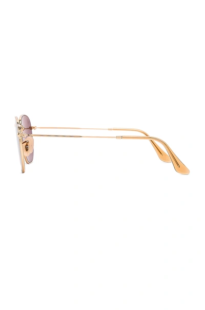 Ray Ban Hexagonal Flat In Gold & Brown Grey Gradient