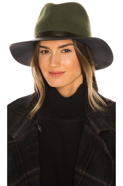 Shop Rag & Bone Floppy Leather Brim Hat In Olive