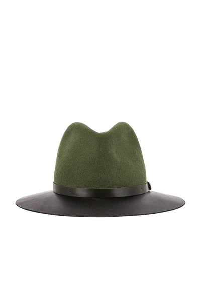 Shop Rag & Bone Floppy Leather Brim Hat In Olive