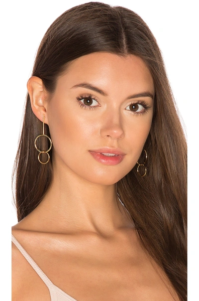 Shop Joolz By Martha Calvo Double Drop Hoop Earrings In Gold