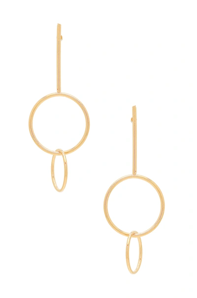 Shop Joolz By Martha Calvo Double Drop Hoop Earrings In Gold