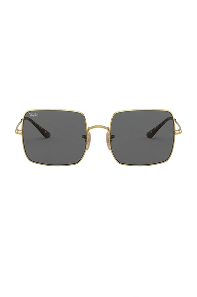 Shop Ray Ban Square Evolve In Gold & Dark Grey