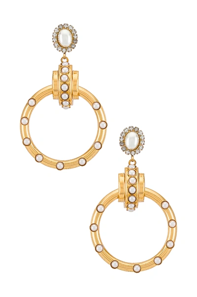 Shop Elizabeth Cole Aubree Earrings In Pearl
