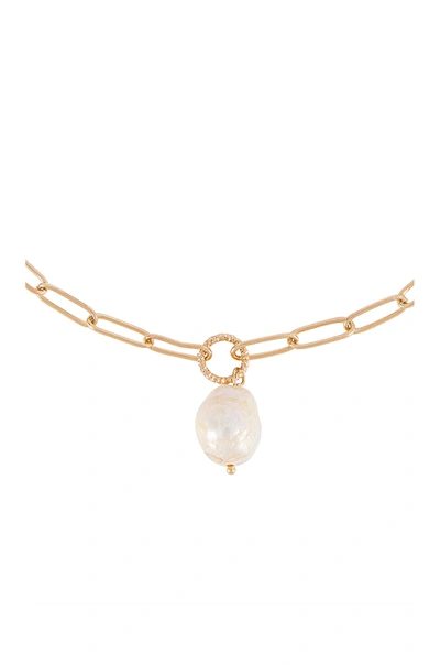 Shop Ettika Pearl Pendant Necklace In Gold