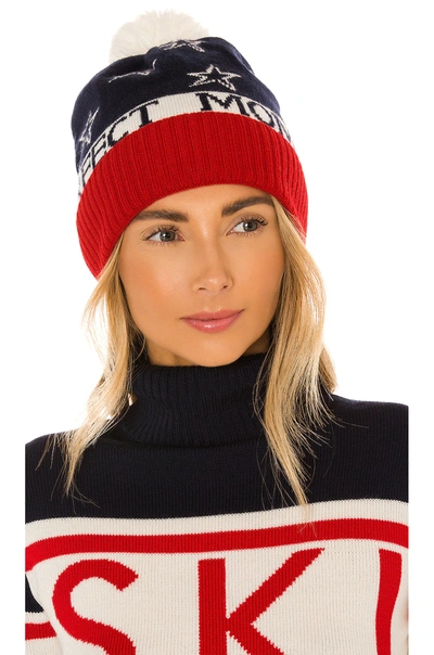 Perfect Moment Women's Pm Star Wool-blend Beanie In Navy & Red