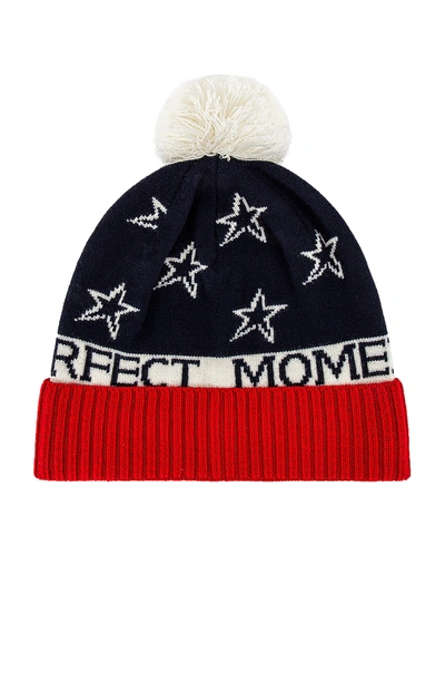 Perfect Moment Women's Pm Star Wool-blend Beanie In Navy & Red