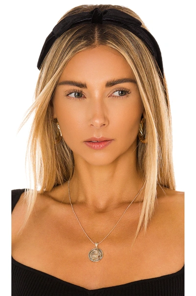 Shop Lele Sadoughi Bardot Ribbon Slim Headband In Jet