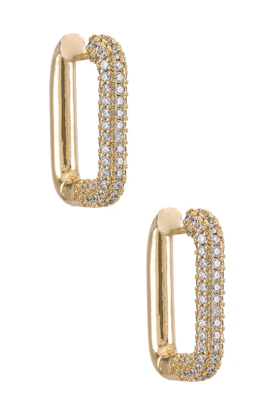 Shop Shashi Cosmo Pave Hoop In Gold