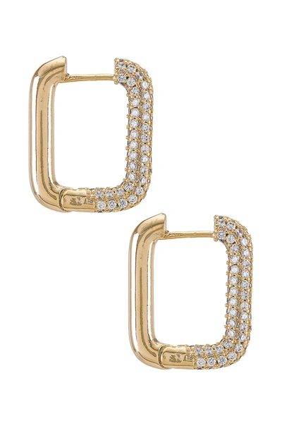 Shop Shashi Cosmo Pave Hoop In Gold