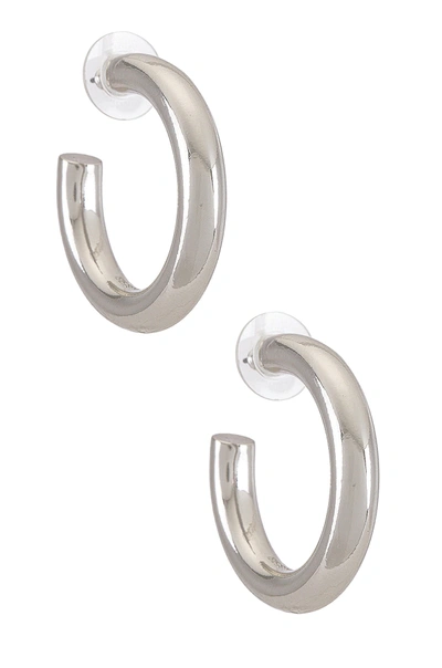Shop Baublebar Dalilah Medium Tube Hoop Earrings In Silver