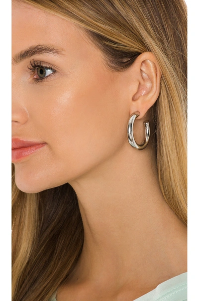 Shop Baublebar Dalilah Medium Tube Hoop Earrings In Silver