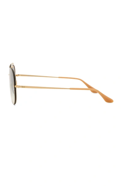 Ray Ban Blaze Aviator In Gold & Light Blue Gradient