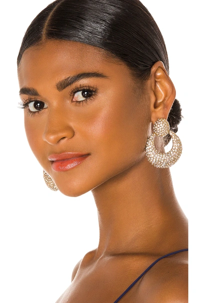 Shop Jennifer Behr Miranda Earrings In Crystal Antique Gold