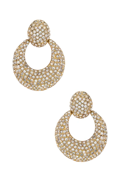 Shop Jennifer Behr Miranda Earrings In Crystal Antique Gold