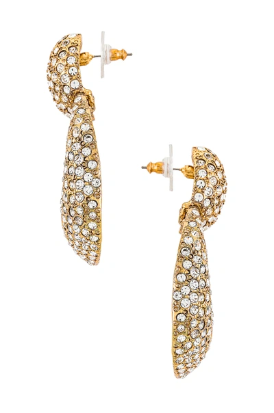 Shop Jennifer Behr Miranda Earrings In Crystal Antique Gold