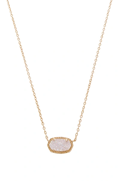 Shop Kendra Scott Elisa Necklace In Rose Gold & Iridescent Drusy