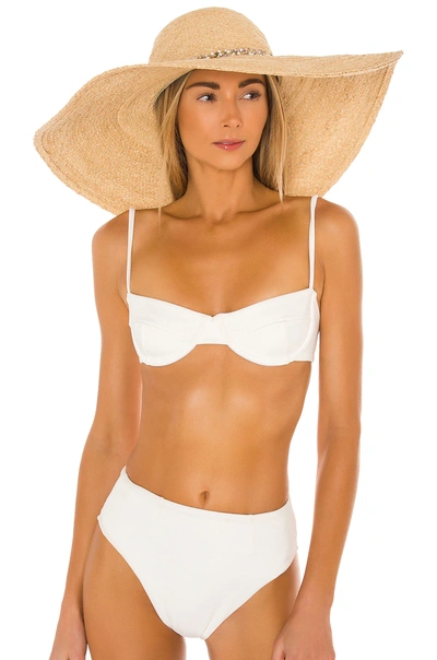 Shop Florabella Tracey Hat In Natural & White