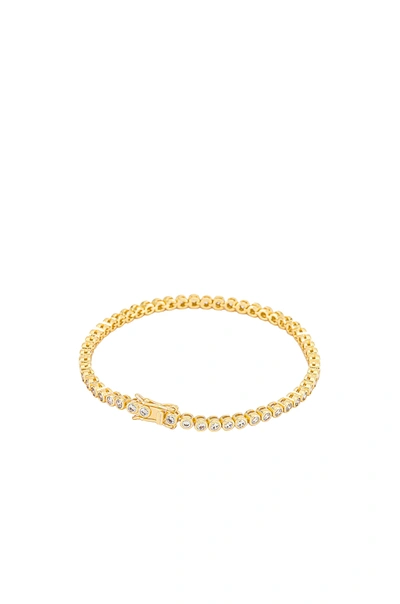 Shop Luv Aj Ballier Bezel Tennis Bracelet In Gold