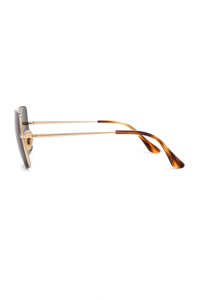 Ray Ban Square 1971 Classic Sunglasses Gold Frame Green Lenses 54-19 In Green & Gold