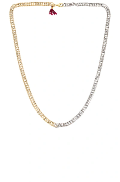 Shop Shashi Maui Two Toned Necklace In Gold & Silver
