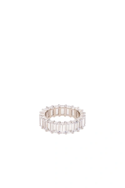 Shop The M Jewelers Ny The Emerald Cut Pave Ring In Silver